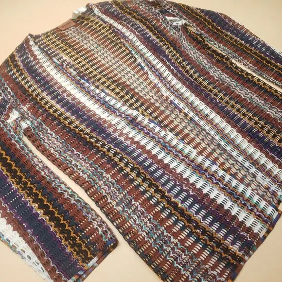 MISSONI Vintage Zig Zag Knit 3-Piece Set Cardigan Maxi Pants Luxury Rare Runway
